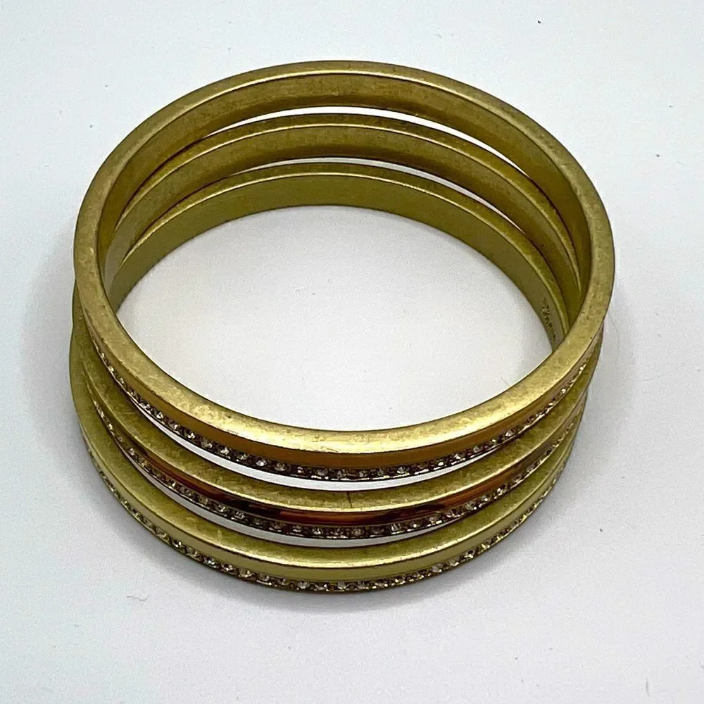 *3/$20* Set of 3 Lia Sophia gold tone enamel and rhinestone bangle bracelets